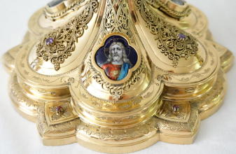 Solid silver gilt antique French Gothic Chalice.